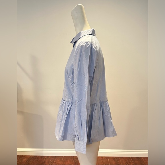 NWT TED BAKER LONDON Stripe Peplum Button-Up Shirt Women's SIZE 3 (US8-10) - Picture 8 of 15